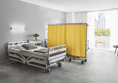 Mobiler Medizinischer Bettschirm - FG95 - Ropimex R. Opel  - teleskopisch / 2-Flügel / Aluminium