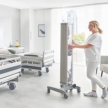 Mobiler Medizinischer Bettschirm - RFW - Ropimex R. Opel  - zusammenklappbar / für Krankenhauszimmer / lichtdurchlässig