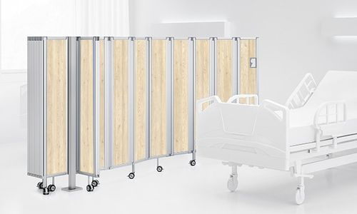 Zusammenklappbarer Medizinischer Bettschirm - RFW - Ropimex R. Opel  - für Krankenhauszimmer / lichtdurchlässig / Edelstahl
