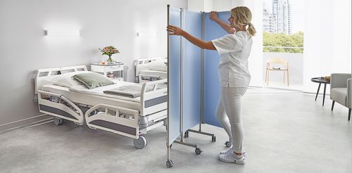 Mobiler Medizinischer Bettschirm - RBP - Ropimex R. Opel  - zusammenklappbar / für Krankenhauszimmer / antibakteriell