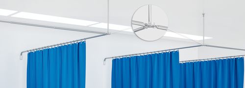 Teleskopischer Medizinischer Bettschirm - RTH - Ropimex R. Opel  - waschbar / antibakteriell / regelbar