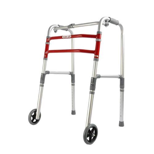 Gehgestell mit 2 Rädern - WalkerPlus - SAN UP - zusammenklappbar / höhenverstellbarer