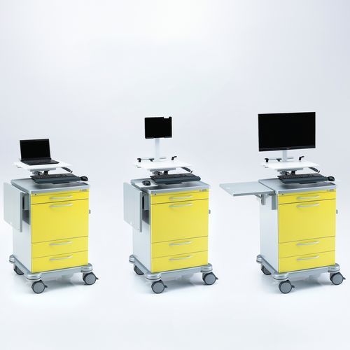Computerwagen für Tablet - varimed - SCHMITZ medical GmbH - für Panel PC / mit Schublade / Zubehör