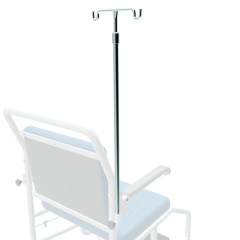 Infusionsständer auf Untersuchungstisch - 8012 - SEERS Medical - 2 Haken / teleskopisch / Edelstahl