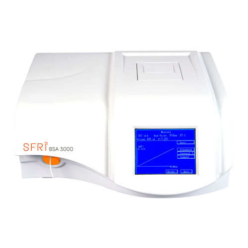 Halbautomatisches biochemisches Analysegerät - BSA 3000 - SFRI - Tisch / Barcode-Leser / mit Touchscreen