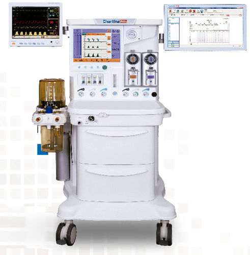 Anästhesiearbeitsplatz auf Wagen - CWM-303 - Nanjing Chenwei Medical Equipment Co.,Ltd - Atmungsmonitoring / mit Ventilator / mit elektronischem Gasmischer