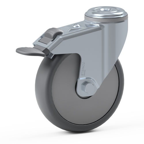 Edelstahlrad - SERIES331R - STEINCO Rollen und Räder - schwenkbar / mit Bremse