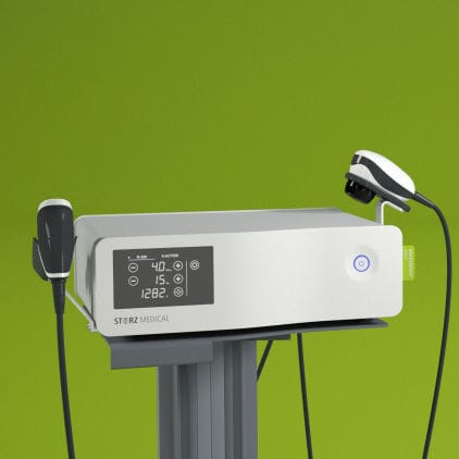 Extrakorporales Stoßwellentherapiegerät / für orthopädische Behandlungen - MASTERPULS® ultra+ - Storz Medical - auf Wagen