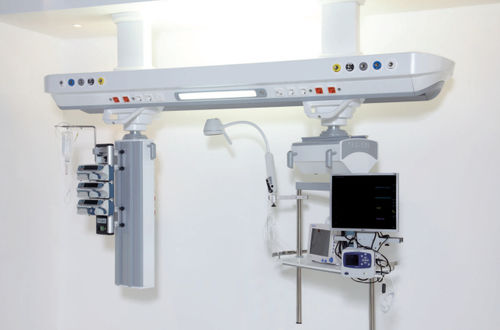 Deckenmontierter Verteilerbalken - Abitus - Tedisel Medical - für Intensivpflege / mit Gondel / mit Monitorhalterung