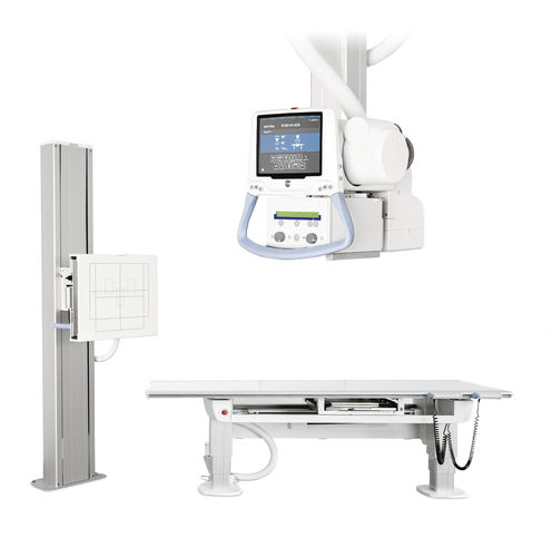 Digitales Röntgensystem - Aceso + - Canon Medical Systems Europe - für multifunktionale Röntgenaufnahmen / mit bodenstehendem Bucky / mit Schwenkarm-Säulen