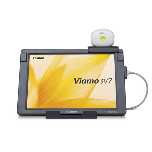 Tragbares Ultraschallgerät - Viamo SV7 - Canon Medical Systems Europe - für bildgebende Ultraschalldiagnostik im Bauch- und Beckenbereich / für Ultraschalldiagnostik in der Notfallmedizin / Schwarz-Weiß