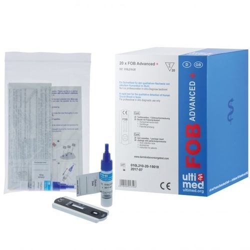 Schnelltest auf okkultes Blut im Stuhl - 010L210 - ulti med Products (Deutschland)  - Darmkrebs / Onkologie / Hämoglobin