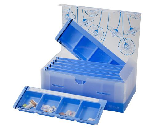 Wochenbehälter - WeekBox Set M / 600.201.41.de - Wiegand AG - zur Medikamentenausgabe / mit Fächern