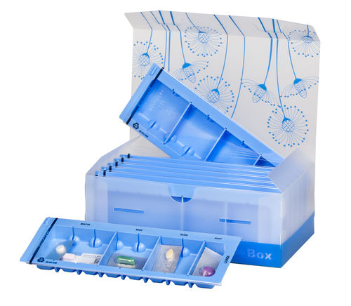 Wochenbehälter - WeekBox Set M-Flex / 600.201.341 - Wiegand AG - zur Medikamentenausgabe / mit Fächern