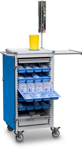 Wagen für Medikamente - B12.001 - Wiegand AG - zur Medikamentenausgabe / Lager / mit Flügeltür
