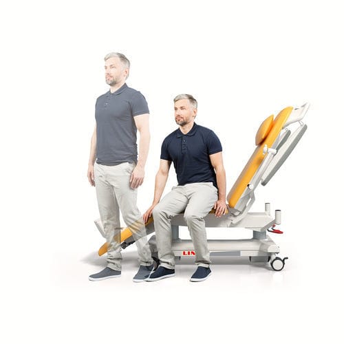 Elektrischer Behandlungsstuhl - pura - wissner-bosserhoff  - dreiteilig / auf Rollen / höhenverstellbar