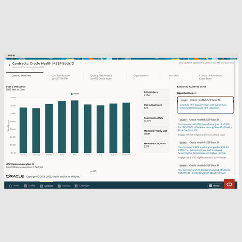 Verwaltungs- und Analysesystem / Daten - Oracle Cerner - Information / für Kliniken / medizinisch