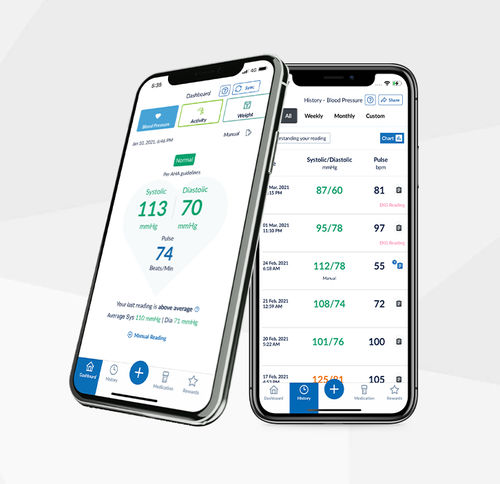 Mobile Applikation / für EKG - Omron Healthcare USA - für Blutdruckmonitor / Monitoring / Management