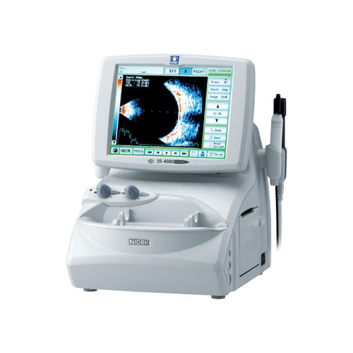 Ultraschallgerät / mit Konsole, Tischmodell - US-4000 - NIDEK - für ophthalmische Ultraschalluntersuchungen / Schwarz-Weiß / mit Touchscreen