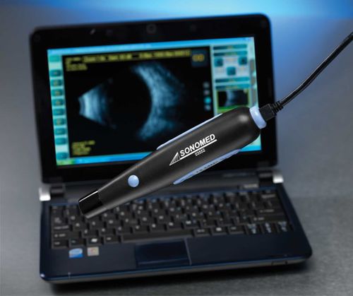 Ultraschallgerät / mit Konsole, Tischmodell - Master-Vu - Sonomed Escalon - für ophthalmische Ultraschalluntersuchungen / Schwarz-Weiß