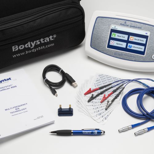Körper-Analysewaage / Bioimpedanzmessung - Quadscan4000 - Bodystat - tragbar / mit LCD-Display / mit BMI-Berechnung