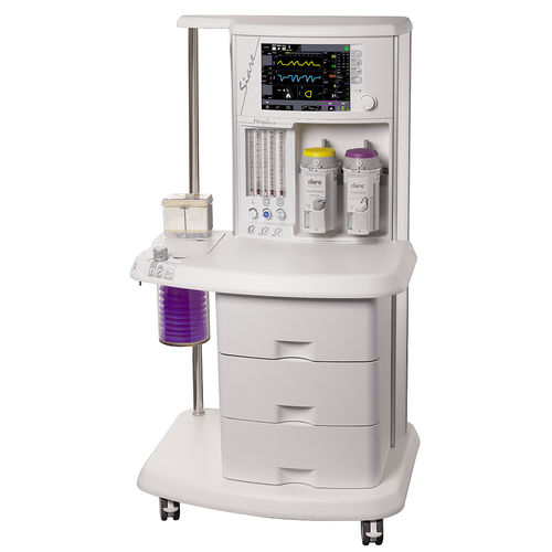 Anästhesiearbeitsplatz auf Wagen - MORPHEUS M - Siare - Atmungsmonitoring / mit Ventilator / mit System zur Ableitung von Anästhesiegasen