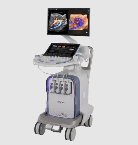 Plattformmontiertes Ultraschallgerät - Voluson™ Expert 20 - GE Healthcare - für Ultraschalldiagnostik in Gynäkologie und Geburtshilfe / Schwarz-Weiß / Farbdoppler