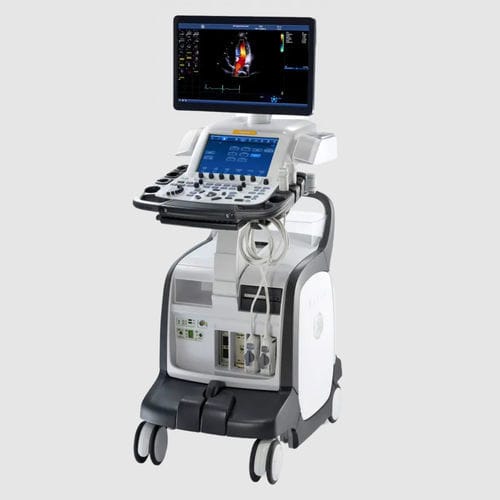Plattformmontiertes Ultraschallgerät - Vivid™ E90 - GE Healthcare - für Kardiologie / Schwarz-Weiß / Farbdoppler