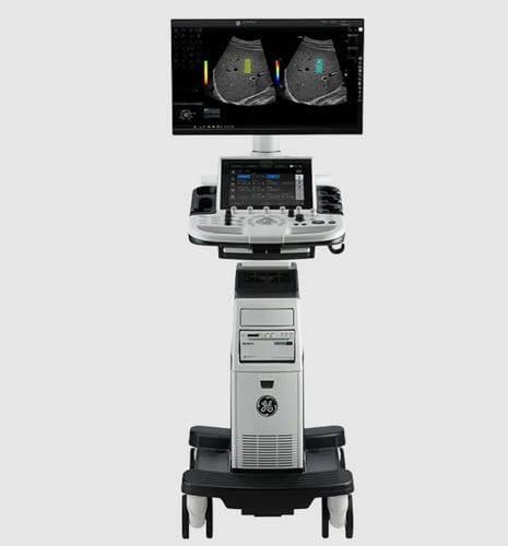 Ultraschallgerät mit Konsole - LOGIQ™ P9 XDclear™ - GE Healthcare - für Multifunktions-Ultraschall / für Ultraschalldiagnostik in Gynäkologie und Geburtshilfe / für bildgebende Ultraschalldiagnostik im Bauch- und Beckenbereich