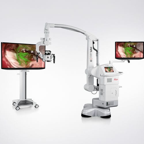 Operationsmikroskop für Neurochirurgie - Evolved ARveo 8 - Leica Microsystems - auf Rollen