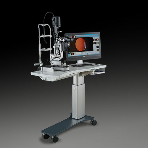 Elektrischer ophthalmischer Instrumententisch - HSM 600 - Haag-Streit Diagnostics - auf Rollen / höhenverstellbar