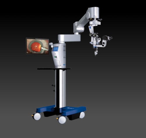 Ophthalmischer Operationsmikroskop - Hi-R NEO 900 - Haag-Streit Diagnostics - auf Rollen
