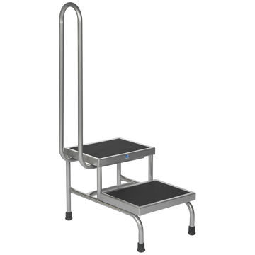 Stufentritt mit 2 Stufen - P-18-A - Pedigo - mit Handlauf
