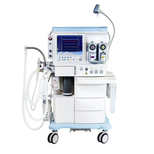 Anästhesiearbeitsplatz auf Wagen - Leon Plus - Heinen und Löwenstein - Atmungsmonitoring / mit Ventilator / mit elektronischem Gasmischer