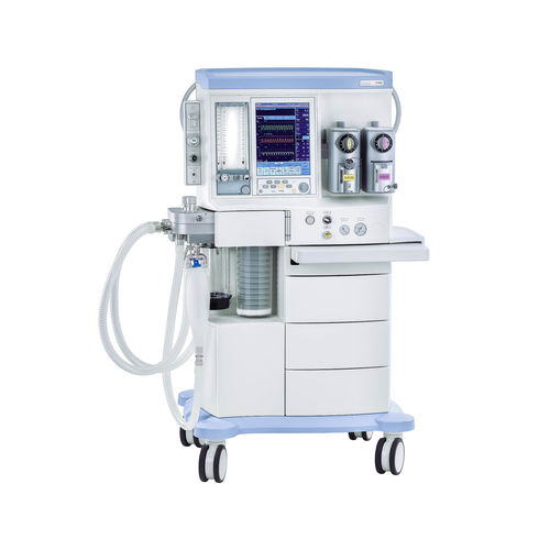 Anästhesiearbeitsplatz auf Wagen - Leon  - Heinen und Löwenstein - Atmungsmonitoring / mit Ventilator / mit System zur Ableitung von Anästhesiegasen