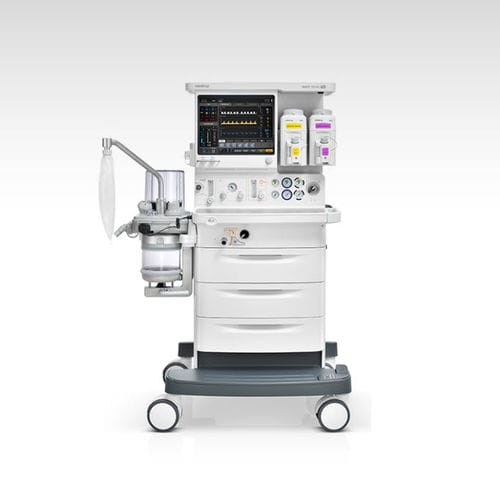 Anästhesiearbeitsplatz auf Wagen - WATO EX-65 Pro - Mindray - Atmungsmonitoring / mit Ventilator / mit System zur Ableitung von Anästhesiegasen