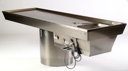 Tisch für Autopsie - AUT000B - Fiocchetti Scientific - rechteckig / Edelstahl / mit Waschbecken
