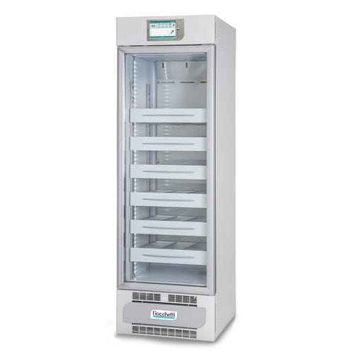 Kühlschrank für Blutbanken - EMOTECA TWIN 400 TOUCH - Fiocchetti Scientific - vertikal / 1 Tür / mit Glastür