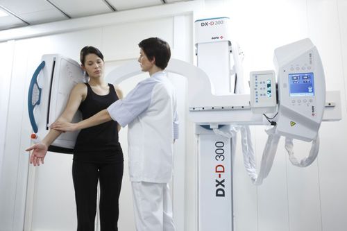 Digitales Röntgensystem - DX-D 300 - AGFA - für multifunktionale Röntgenaufnahmen / ohne Tisch / mit schwenkbarem Röhrenarm
