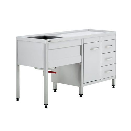 Arbeitstisch - 40845 - Üzümcü Medical Devices - rechteckig / mit Waschbecken / Edelstahl