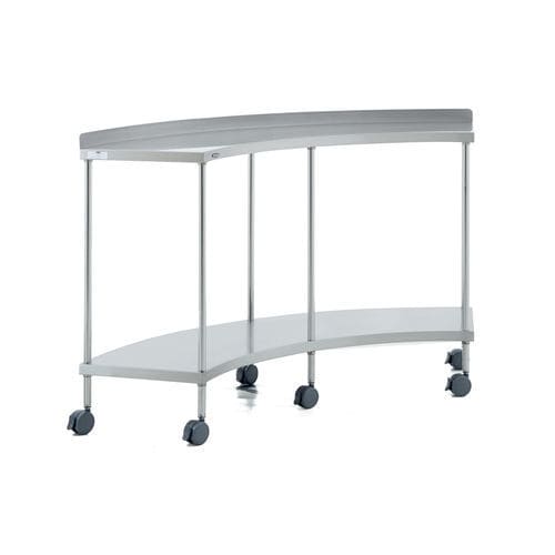 Arbeitstisch - 40200 - Üzümcü Medical Devices - halbrund / auf Rollen / Edelstahl
