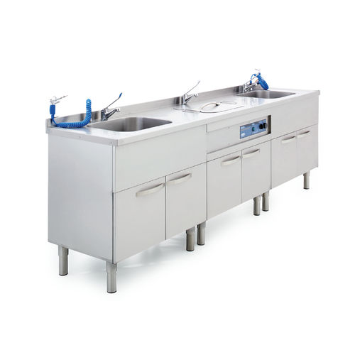 Ultraschall-Reinigungsstation - PM-45 - Üzümcü Medical Devices - mit Waschbecken / Edelstahl