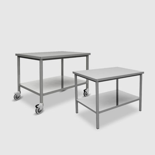 Arbeitstisch - 999TA series - Steelco - rechteckig / auf Rollen / Edelstahl