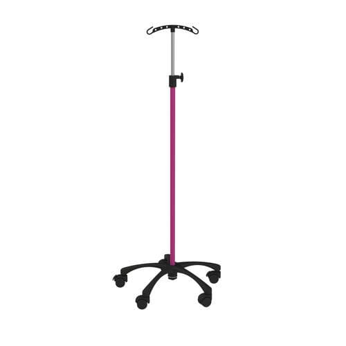 Infusionsständer auf Rollen - Porte-sérum époxy - Piètement plastique - VILLARD MÉDICAL - 4 Haken / 2 Haken / Edelstahl