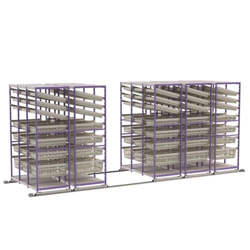 Modulares Regal - EO’SLIDE® SOL - VILLARD MÉDICAL - für Körbe / Schienen / schräg