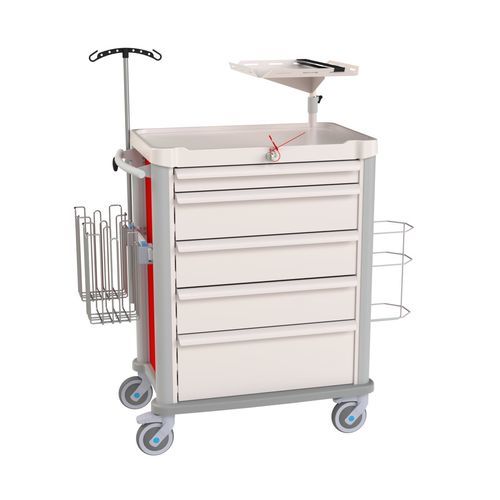 Notfallwagen - Eolis® - VILLARD MÉDICAL - für Verbrauchsmaterial / für Defibrillator / Edelstahl
