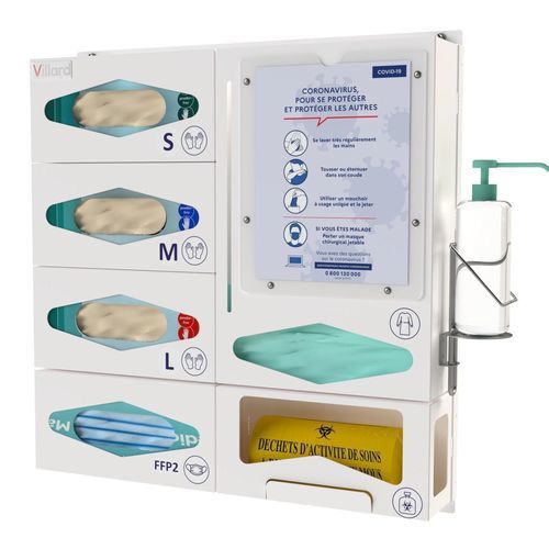 Maskenspender - UDEPIÂ® - VILLARD MÉDICAL - Kunststoffbeutel / Desinfektionsgel / mit Schürzen