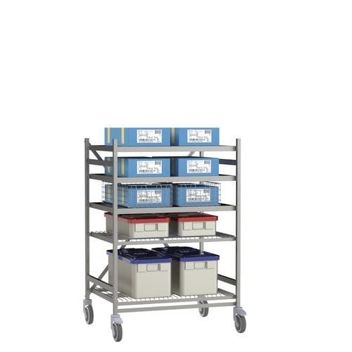 Regal / 6 Regalbretter - 830.43 - VILLARD MÉDICAL - für Container / mobil / Edelstahl