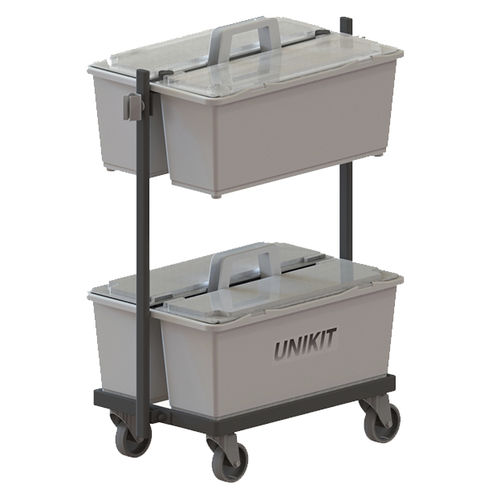 Medizinischer Wagen - DOUBLE UNIKIT - IPC - Reinigung / Abfall / kompakt