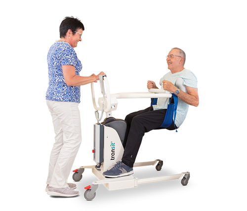 Patientenlifter ohne Gurt - transit® - aacurat GmbH - elektrisch / auf Rollen / Hub